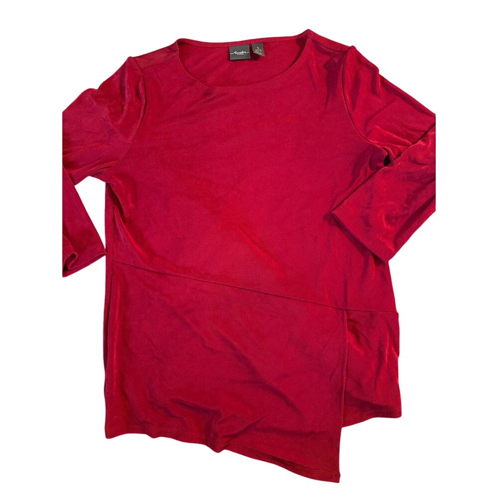 CHICOS TRAVELERS red tunic top- size Small S